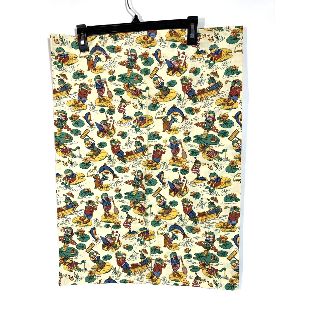 Pillowcase Frog Sports Swim Mushroom Fish Handmade Standard Size Yellow Green